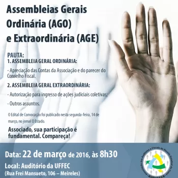 AUDITECE realiza AGO e AGE amanhã (22), na UFFEC